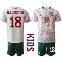 Fotbalové Dres Mexiko Andres Guardado #18 Dětské Venkovní MS 2022 Krátký Rukáv (+ trenýrky)
